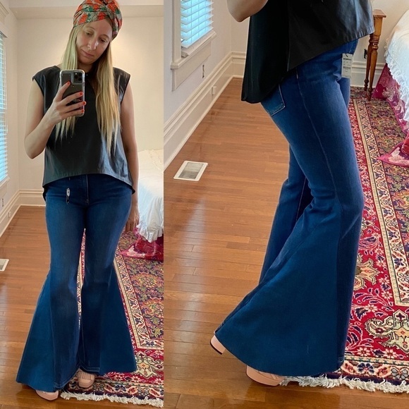 Reworked High Waisted Bellbottoms with Stretch - Picture 1 of 8